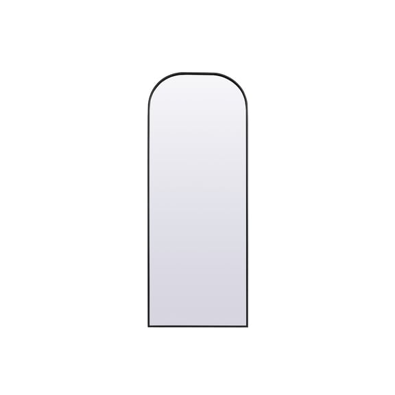 Metal Frame Arch Full Length Mirror 28x74 Inch in Black