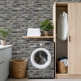 thumbnail image 4 of Peel and Stick Wallpaper Textured Grey Beige Brick Wall Distressed Finish Wall Mural 17.7in x 9.8ft Self Adhesive Removable Wall Paper Renter Friendly Wallpaper for Nursery Bedroom Cabinets, 4 of 8