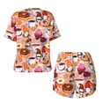 thumbnail image 5 of Lsque Gnomes With Coffee Women's Short-Sleeved Pajama Set - 2 Piece Soft and Lightweight Sleepwear Set-X-Large, 5 of 9