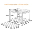 thumbnail image 4 of Leumius Triple Bunk Bed Full over Full with Trundle, Convertible Metal Bunk Bed Frame with Ladder & Safety Guardrail, Space-Saving for Teens and Adults,White, 4 of 8