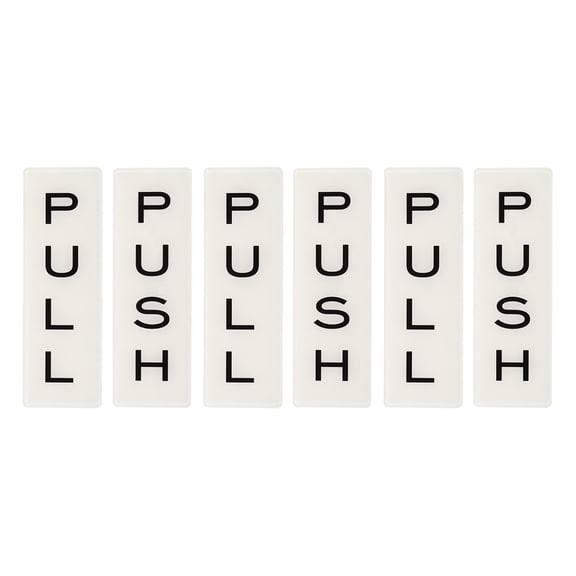 Uxcell 5x1.7" Push Pull Door Sign, 3 Pairs Acrylic Self-Adhesive Back Sign Door Sticker Sign White/Black