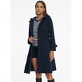 thumbnail image 4 of DARING DIVA Women's Single Breasted Belted Outerwear Coat with Pockets Dark Blue XS, 4 of 6