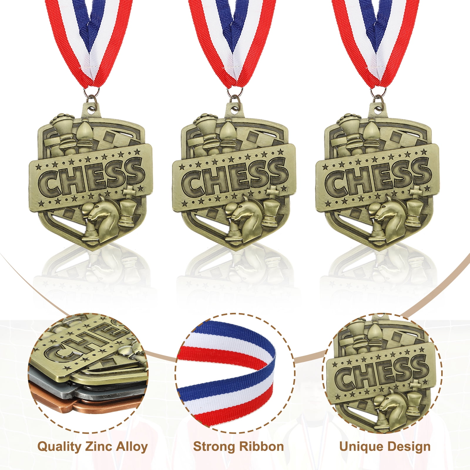 Uxcell  Tournament Award Medals with Ribbons, Winner Medals Prizes for Competitions Sports Party Gold
