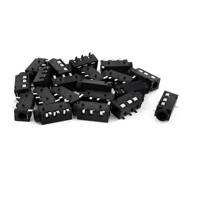 Unique Bargains 20 Pcs PCB Mount 4 Pin Terminals 3.5mm Female Stereo Audio Jack Socket Connector