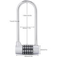 thumbnail image 4 of 5 Digit Combination Alloy Padlock,U-Shape Security Code Lock Extra Long Cabinet Door Padlock Locker Lock, Re-settable Combo Lock, 4 of 5
