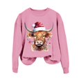 thumbnail image 4 of Chandail en Molleton Décontracté à Manches Longues pour Femmes, Imprimé Vache Western de Noël, 4 of 4