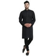 thumbnail image 2 of In-Sattva Men's Indian Banded Classic Collar Pure Cotton Long Kurta Tunic, 2 of 3