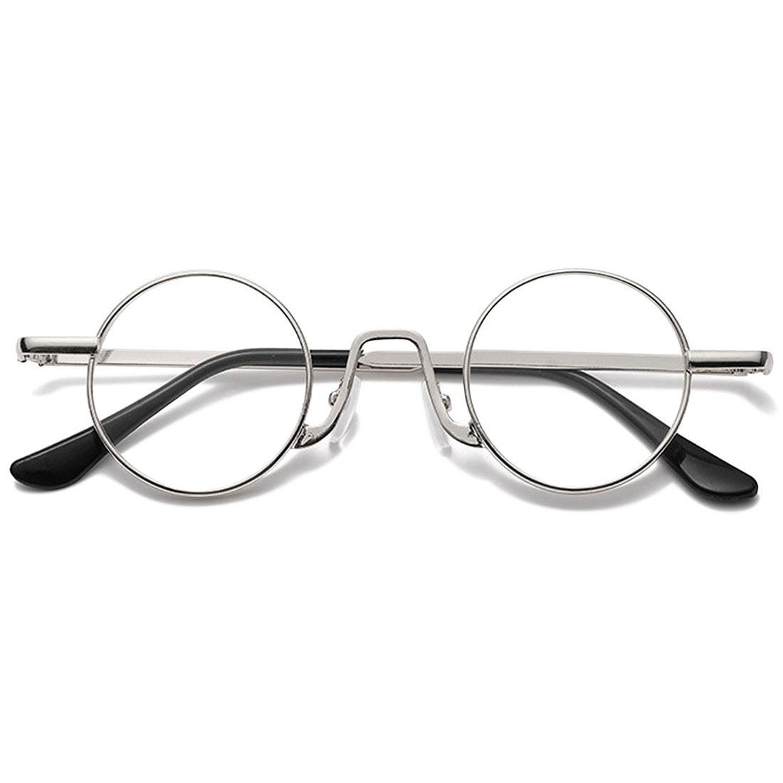 KOOSUFA Small Round Metal Reading Glasses 3.00 Blue Light Blocking Women Men Retro Eyeglasses Readers Eyewear Silver