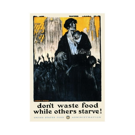 Don't Waste Food While Others Starve! Print Wall Art By L.C.