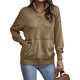 thumbnail image 1 of Sudadera Informal de Larga para Mujer, Cuello Alto, Botones y Cordón Ajustable Marrón L, 1 of 10