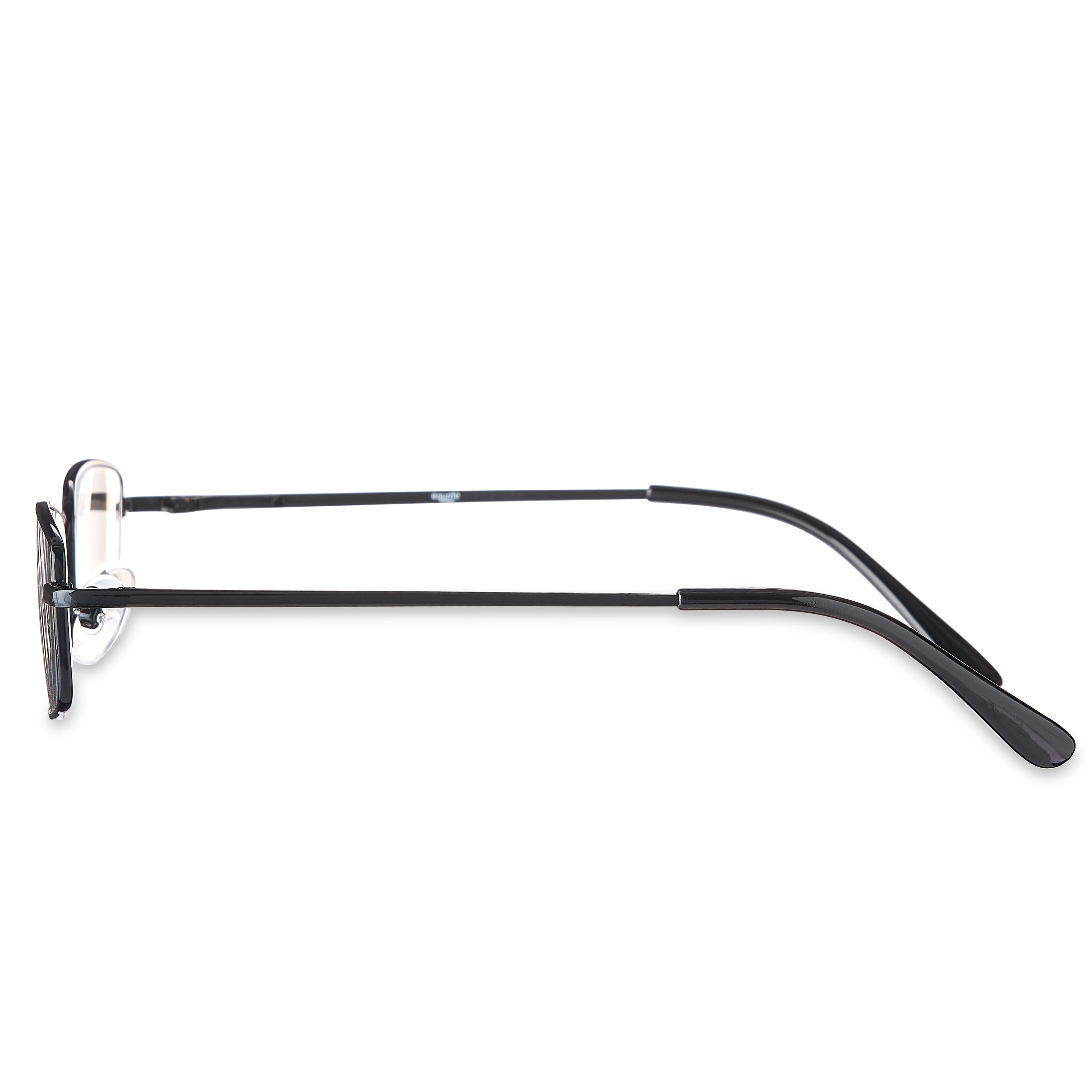 Equate Jordan Value 2-Pack Unisex Rectangular Reading Glasses with Case, Black/Gunmetal, +1.75