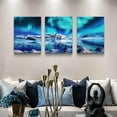 thumbnail image 2 of Canvas Wall Art - Farmhouse & Aurora Scenery - 3 Framed Blue Wall Pictures - Ready To Hang - For Living Room, Bedroom, Office, Bathroom Decor, 2 of 7