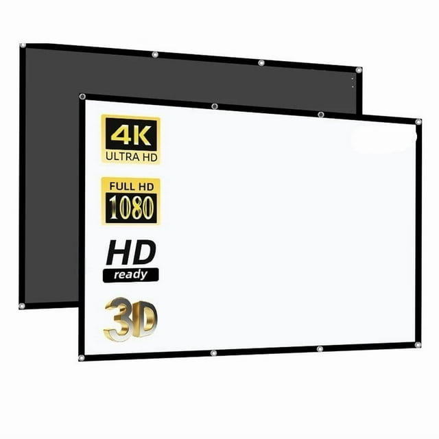 Écran de Projecteur Blanc Déchiquetage de Lait Fond Noir Conception Infroissable, Infroissable