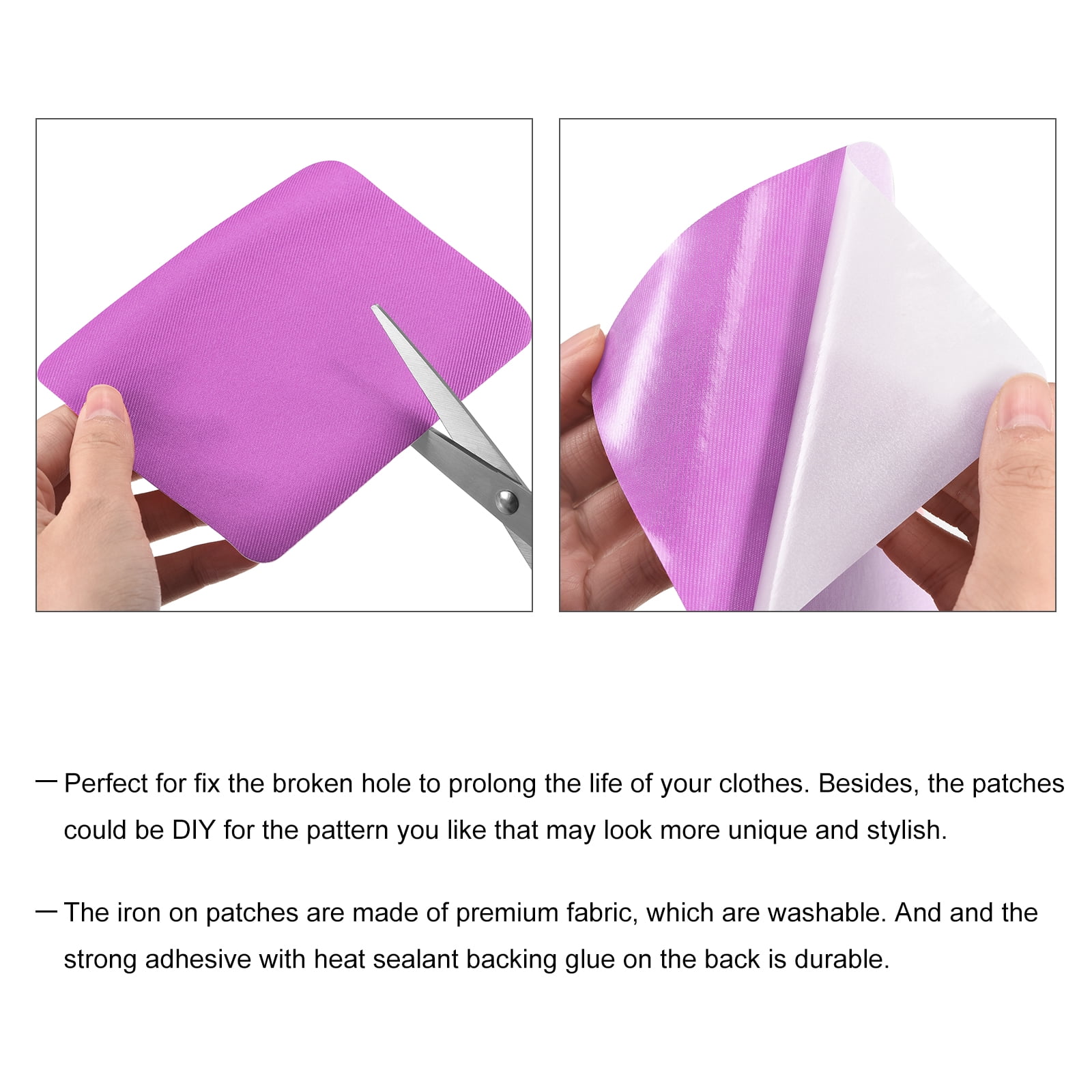 Unique Bargains Fabric Iron-on Patches for Clothes Repairing and Decoration Light Purple