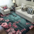 thumbnail image 3 of Cherry Blossom Rug Rectangle Area Rug, Indoor Floor Carpet for Bedroom & Lounge, Machine Washable, Easy Care, Cozy Aesthetic Home Décor, Soft Plush Touch, Skin‑friendly, 3 of 6