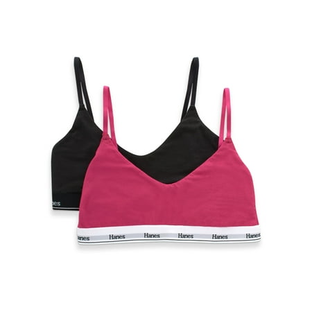 

Hanes Originals Women s Cropped Bralette Breathable Stretch Cotton 2-Pack Style MHO103