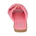 thumbnail image 3 of GC Shoes Womens Flat Faux Leather Fashion Sandals, Slip On Summer Slides, Knotted Cross Band Sandal Flats, Perri/Pink/7, 3 of 4