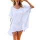 thumbnail image 4 of Ropa de playa para mujer, vestido de gasa con borlas, traje de baño, top a prueba de sol, blanco Vogacara  AP002175-07, 4 of 5