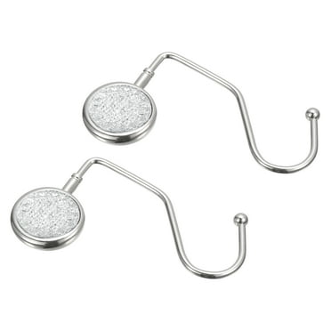 Uxcell 4.8" Portable Purse Hook Handbag Hanger for Table Desk Bag Storage Decor 2 Pack White