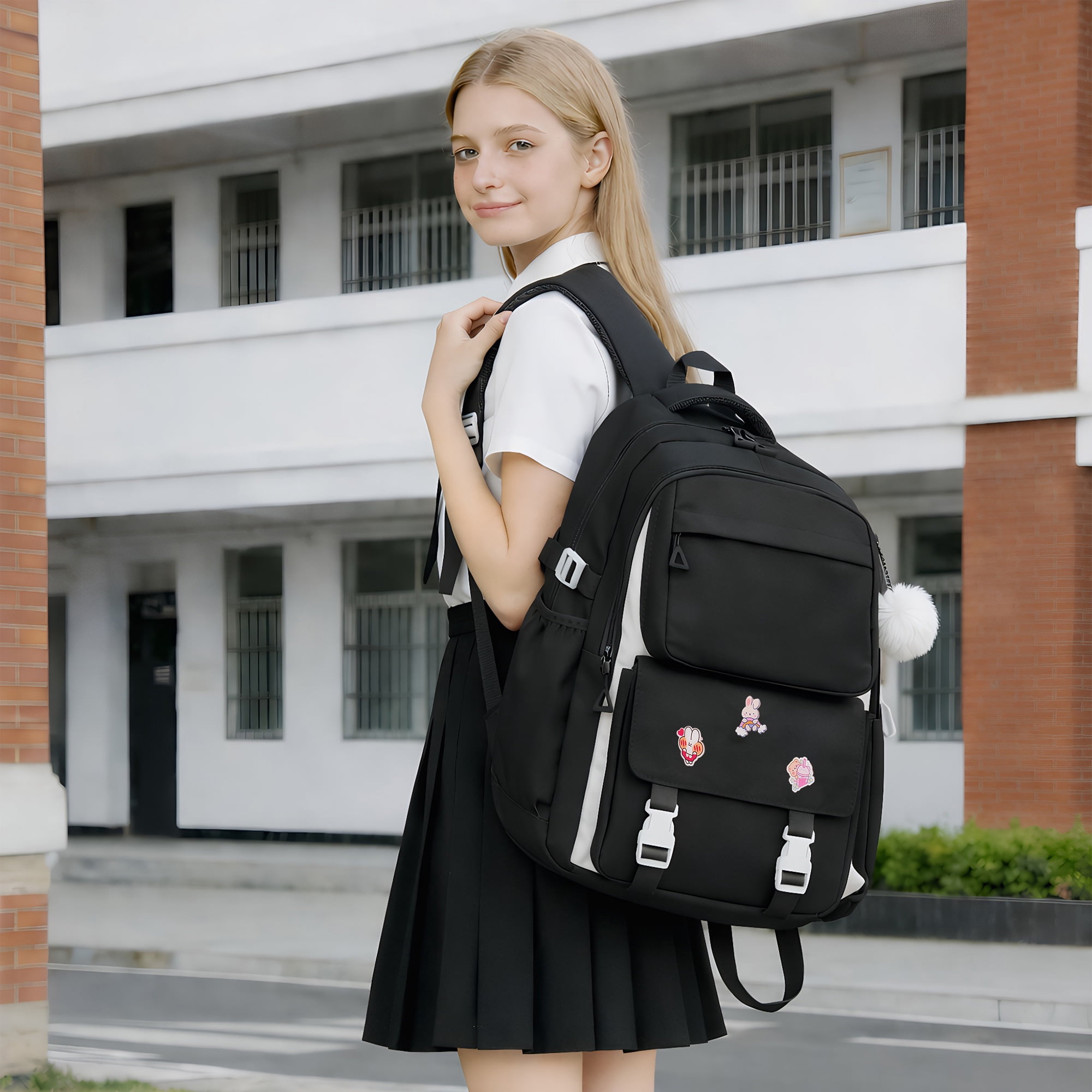DAKIMOE Kids Backpack School Backpacks for College Cute Girl Middle High School Bookbag Large Capacity Lightweight Waterproof Daypack for Teens Students