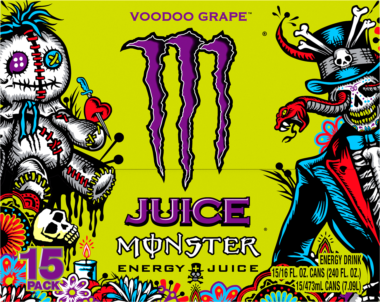 Juice Monster VOODOO Grape 15 Pack - 16 Fl Oz