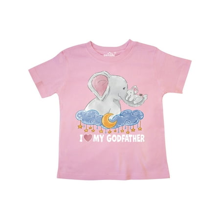 

Inktastic I Love My Godfather Cute Elephants with Moon and Stars Gift Toddler Boy or Toddler Girl T-Shirt
