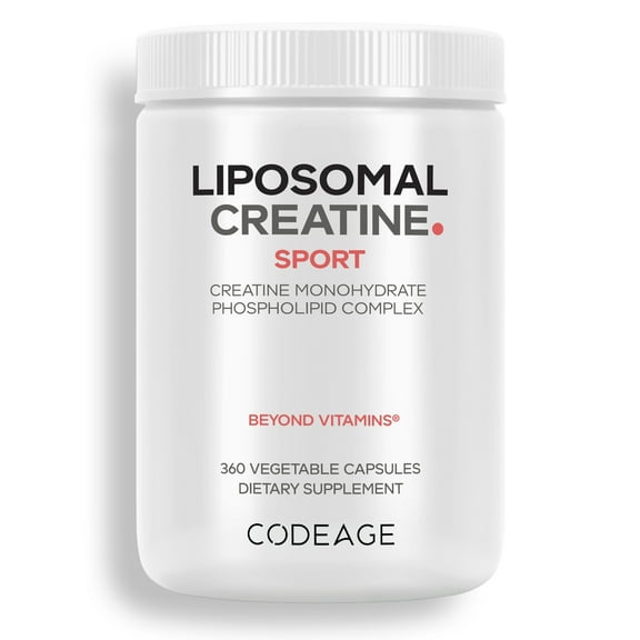 Codeage Liposomal Creatine Monohydrate Capsules, Micronized Creatine 2500mg Sports Nutrition, 360 ct