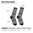 thumbnail image 2 of Balery Black And White Stripes Calcetas Largas con Estampado para Hombre y Mujer – Suaves y Transpirables, Talla Única (US 5-11), 2 of 6