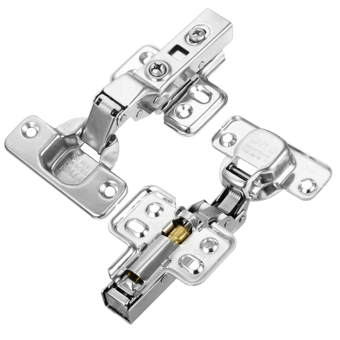 304 Stainless Steel Detachable Half Overlay Door Hinges 2pcs