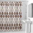 thumbnail image 4 of Geometric Moroccan Fabric Shower Curtain Moroccan Trellis Grey Brown Washable Shower Curtains for Bathroom, Waterproof Bath Curtain with Hooks Home Decor 72x72in, 4 of 8