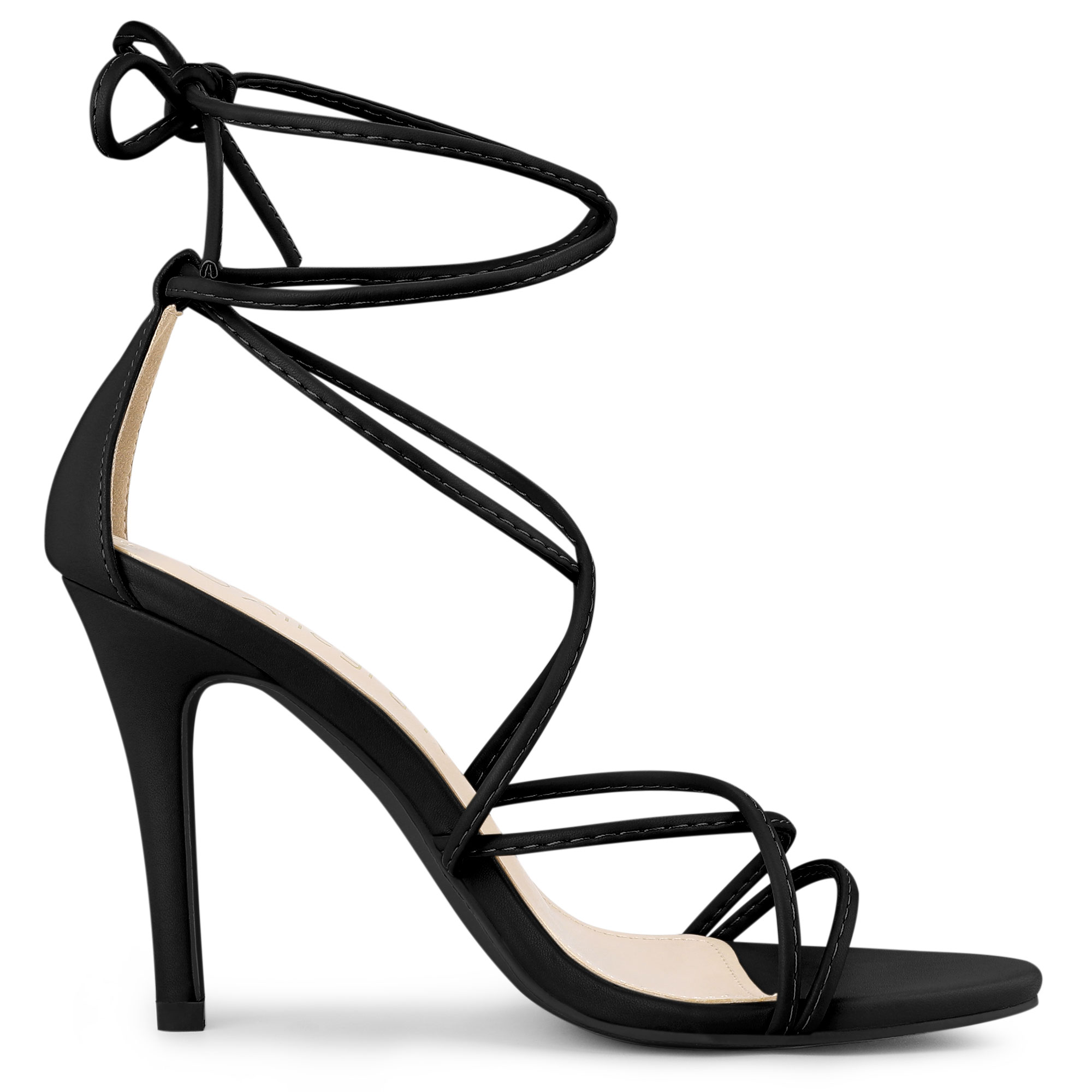 Unique Bargains Women's Strappy Heels Lace Up Stiletto Heel Sandals