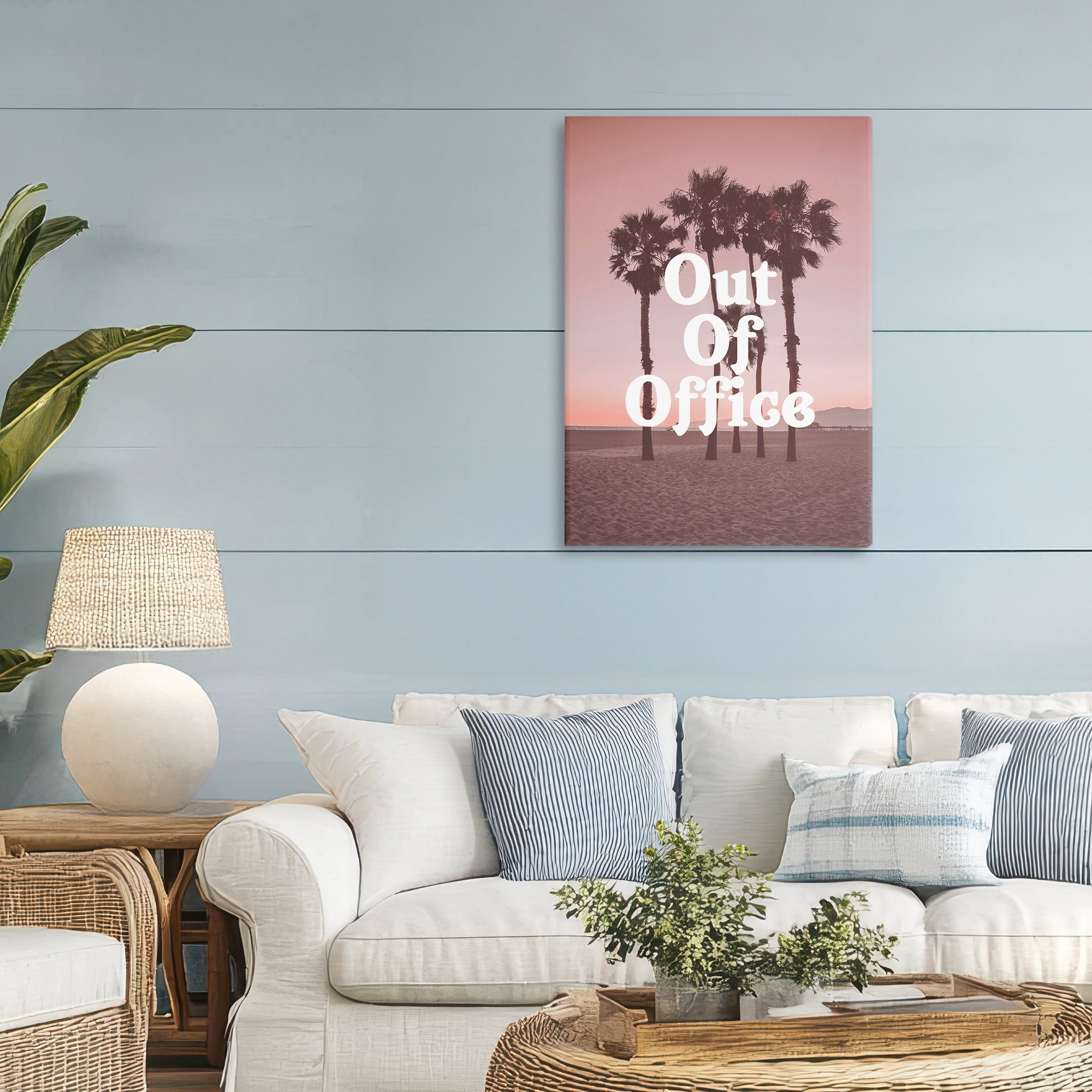 Stupell Industries Pink Tropical Out Of Office Canvas Wall Art, design by Lil' Rue