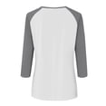 thumbnail image 5 of ManxiVoo Relaxed Fit Womens Top V Neck 3 4 Sleeve Button Front Shirt with Raglan Sleeves for Summer L Size Grey, 5 of 5