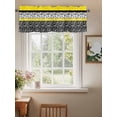 thumbnail image 2 of Floral Leaf Valances for Windows, Rod Pocket Kitchen Valance Curtains - Soft & Washable Small Window Treatment for Living Room,&nbsp;Bathroom, Black Yellow, 54x18inch, 2 of 9