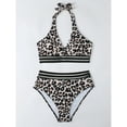 thumbnail image 3 of Women Swinsuit, Halter  Two Piece Swimsuit Charming  For Beach Parties For Surfing For Female Leopard Print S, 3 of 6