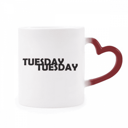 

Stylish Characters Tuesday Heat Sensitive Mug Red Color Changing Stoneware Cup