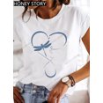 thumbnail image 3 of Camiseta holgada con estampado de mariposa y libélula explosiva para mujer, camiseta de manga corta con cuello redondo, camiseta de gran tamaño, ropa para mujer, 3 of 5