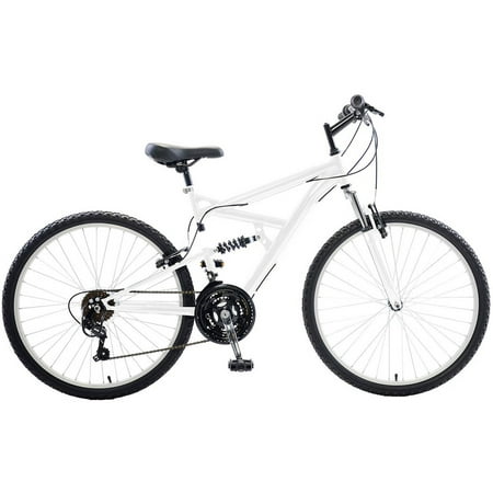 Cycle Force Dual Suspension Men’s Mountain Bike with 26″ Wheels, 18″ Frame