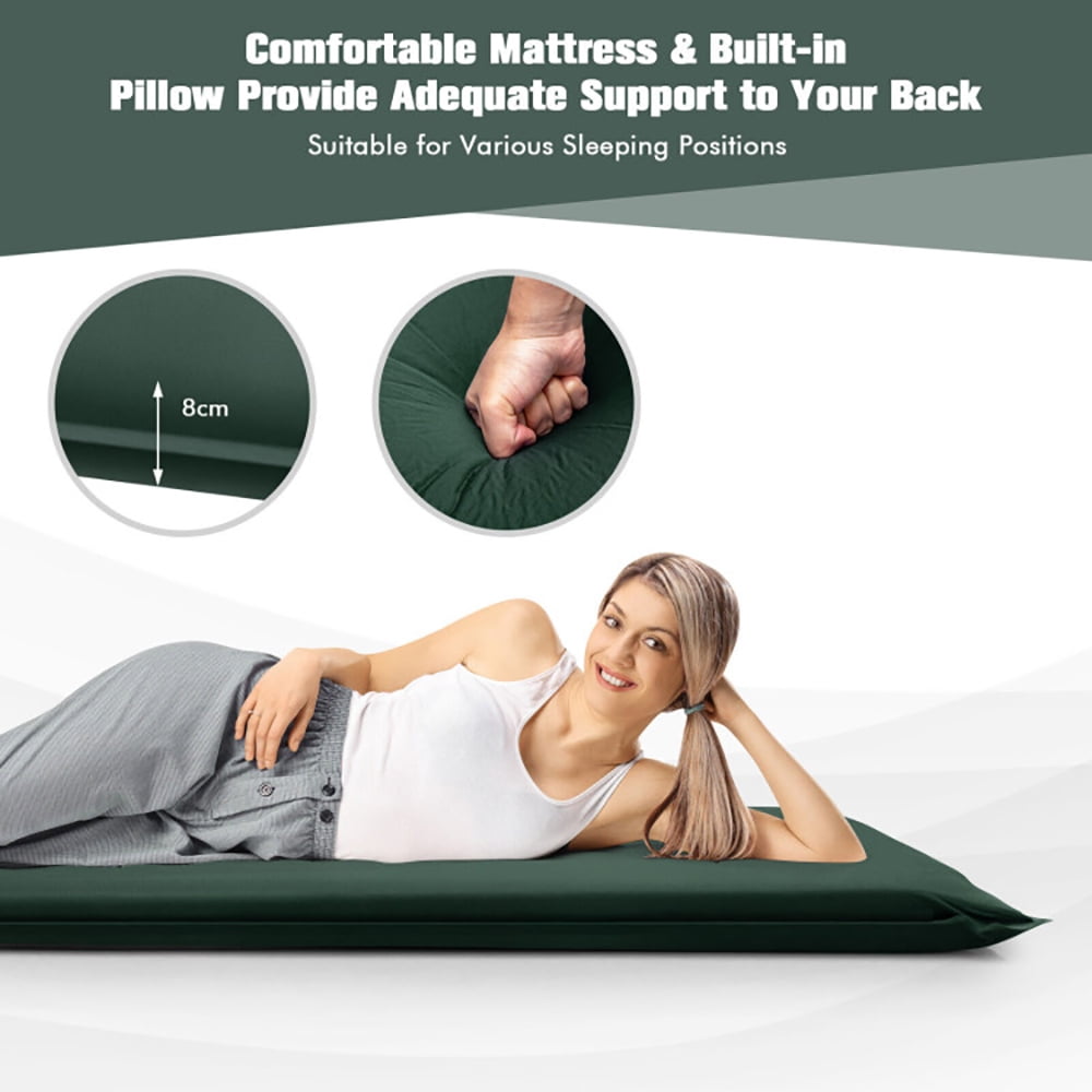 Aimee Lii Self-inflating Lightweight Folding Foam Sleeping Cot with Storage Bag, Outdoor Portable Camping Bed for Sleeping Hiking Travel, Green Aimee Lii Self-inflating Lightweight Folding Foam Sleeping Cot with Storage Bag, Outdoor Portable Camping Bed for Sleeping Hiking Travel, Green