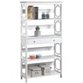 thumbnail image 3 of Pemberly Row Modern 5-Tier Bookcase with Drawer in White Wood, 3 of 6