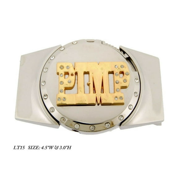 Removable Lighter Belt Buckle New Pimp Text Gold Finished Big Fashion Novelty Item