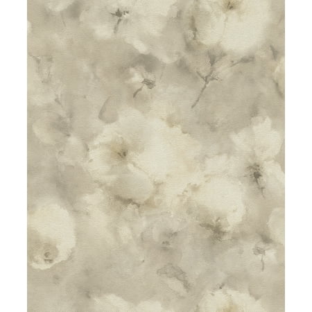 - Advantage Innocent Beige Watercolor Floral Wallpaper