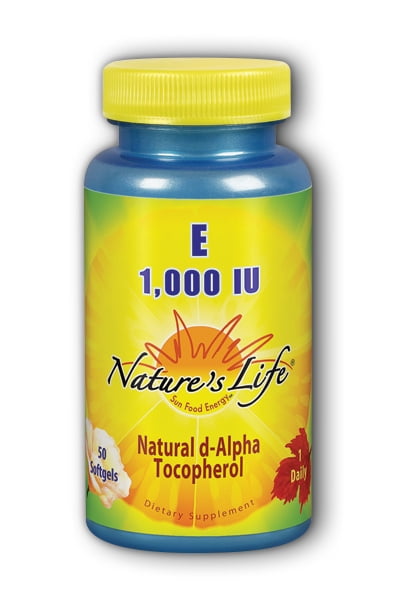 Natures Life - Vitamin E, 1,000 IU, Softgel (Btl-Plastic) 1000IU 50ct