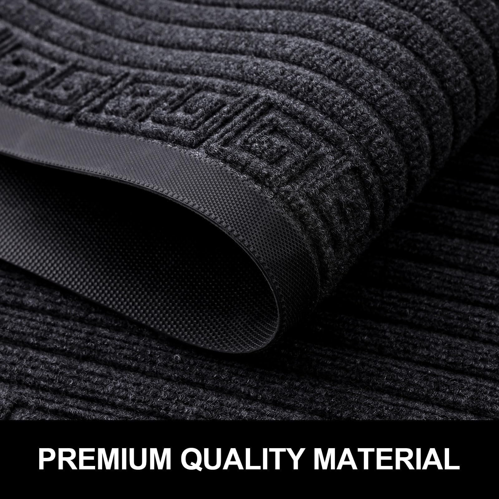 Buganda Outdoor Doormats, Heavy-duty Rubber Door Mats, Absorbs Moisture and Dirt Outdoor Mats, Low Profile Mats for Entry, 36"x24", Grey