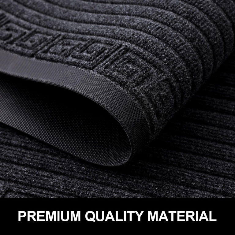 Buganda Outdoor Doormat, Heavy-Duty Rubber, 30x17 In., Grey photo 3