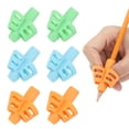 thumbnail image 1 of Unique Bargains 6 Pcs 2 Fingers Handwriting Pencil Grippers, Light Blue, Green, Orange, 1 of 6