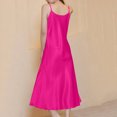 thumbnail image 7 of Jalioing Spaghetti Strap Satin Nightgown for Women Sleeveless V Neck Full Slip Dress Comfy Silky Nightdress, 7 of 7
