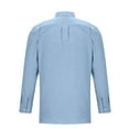 thumbnail image 5 of VSSSJ Mens Button Down Dress Shirts Regular Fit Cotton Long Sleeve Shirts Lapel Solid Color Trendy Basic Business Suit Shirt Light Blue S, 5 of 5