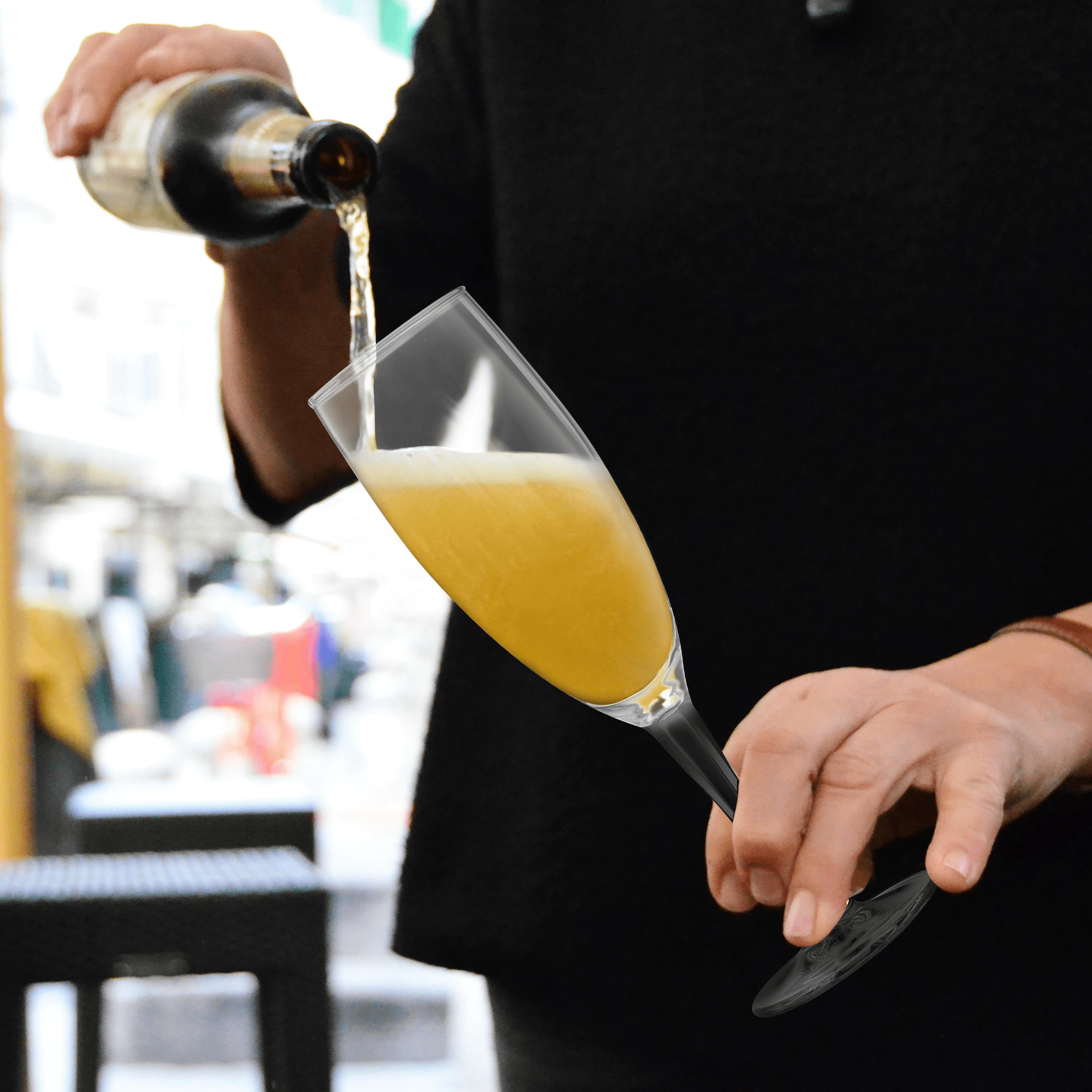 Nuance Champagne Flutes by ARC 5.75 oz. Set of 10, Bulk Pack - Perfect for Hotel, Bar, Restaurant or Lounge - Black
