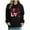 Black, variant on Women's Pullover Hoodie Valentines Day Printed Casual Fall Winter Long Sleeved Hooded Sweatshirt